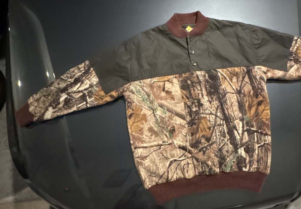 Vintage Camouflage hunting jacket Hot Spot Camo Wool Blend Winter Mens Large ￼XL